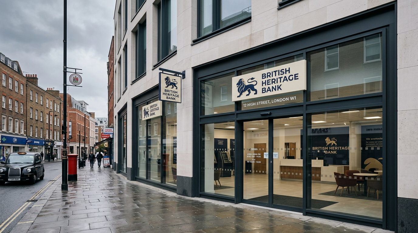 UK bank branch on a high street