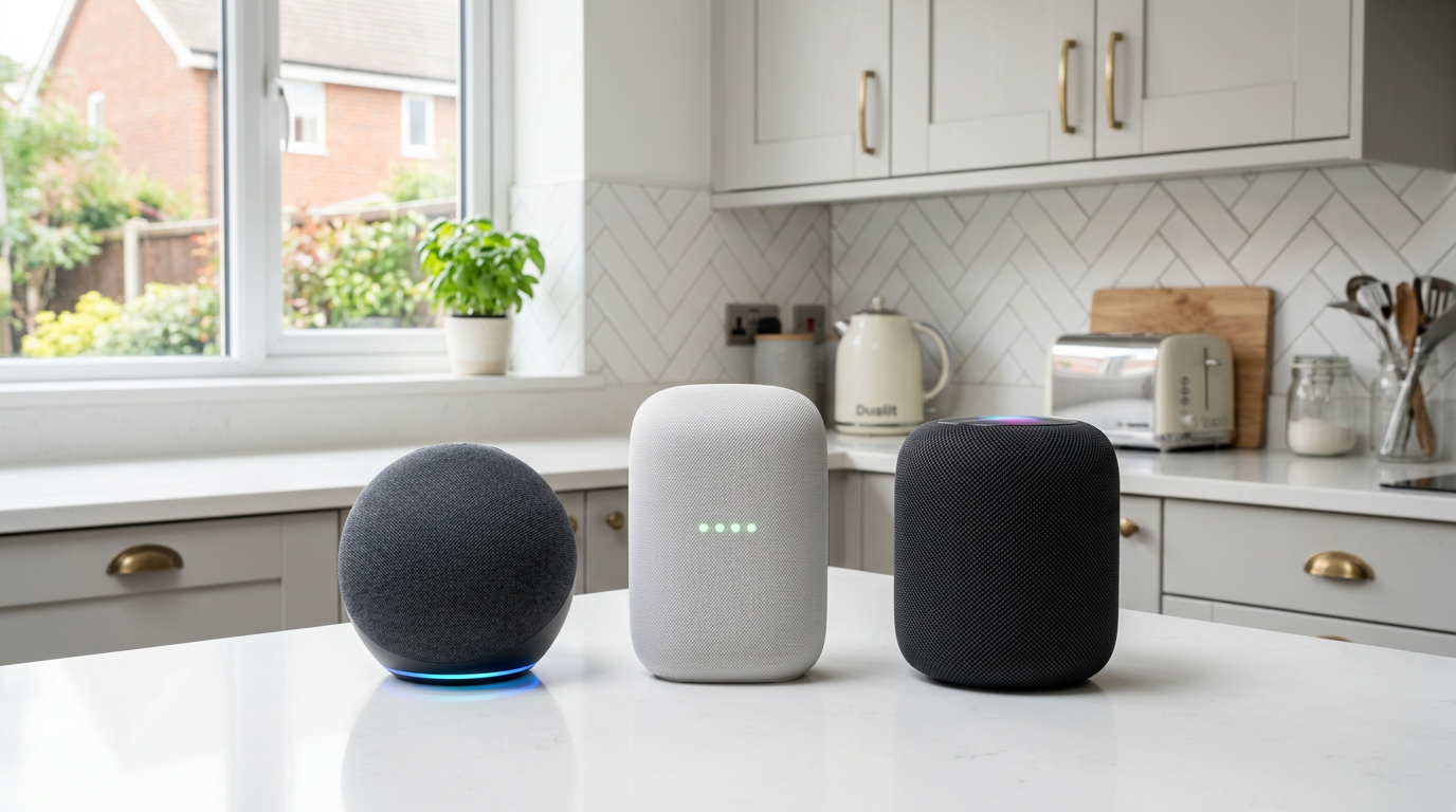 Smart speakers in a UK kitchen